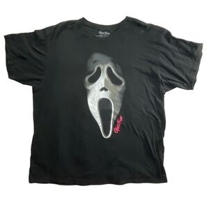 Ghost Face Scream Movie Graphic Print Black T-Shirt Horror Fan Gift